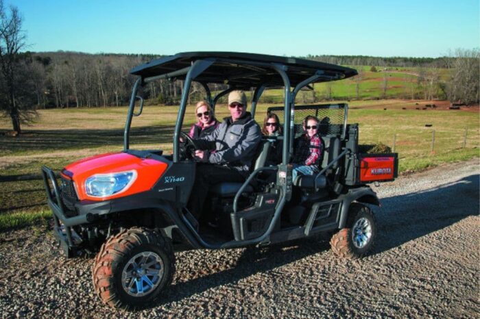 family in utility vehicle